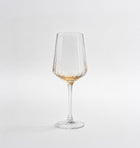 Copas de vino Aurea de cristal estriado con base dorada, set de 4