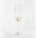 Copas de champagne Aurea de cristal estriado con base dorada, set de 4