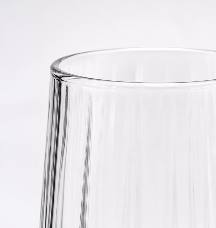Vasos bajos Celia acanalados en acabado cristalino, set de 4 ARC