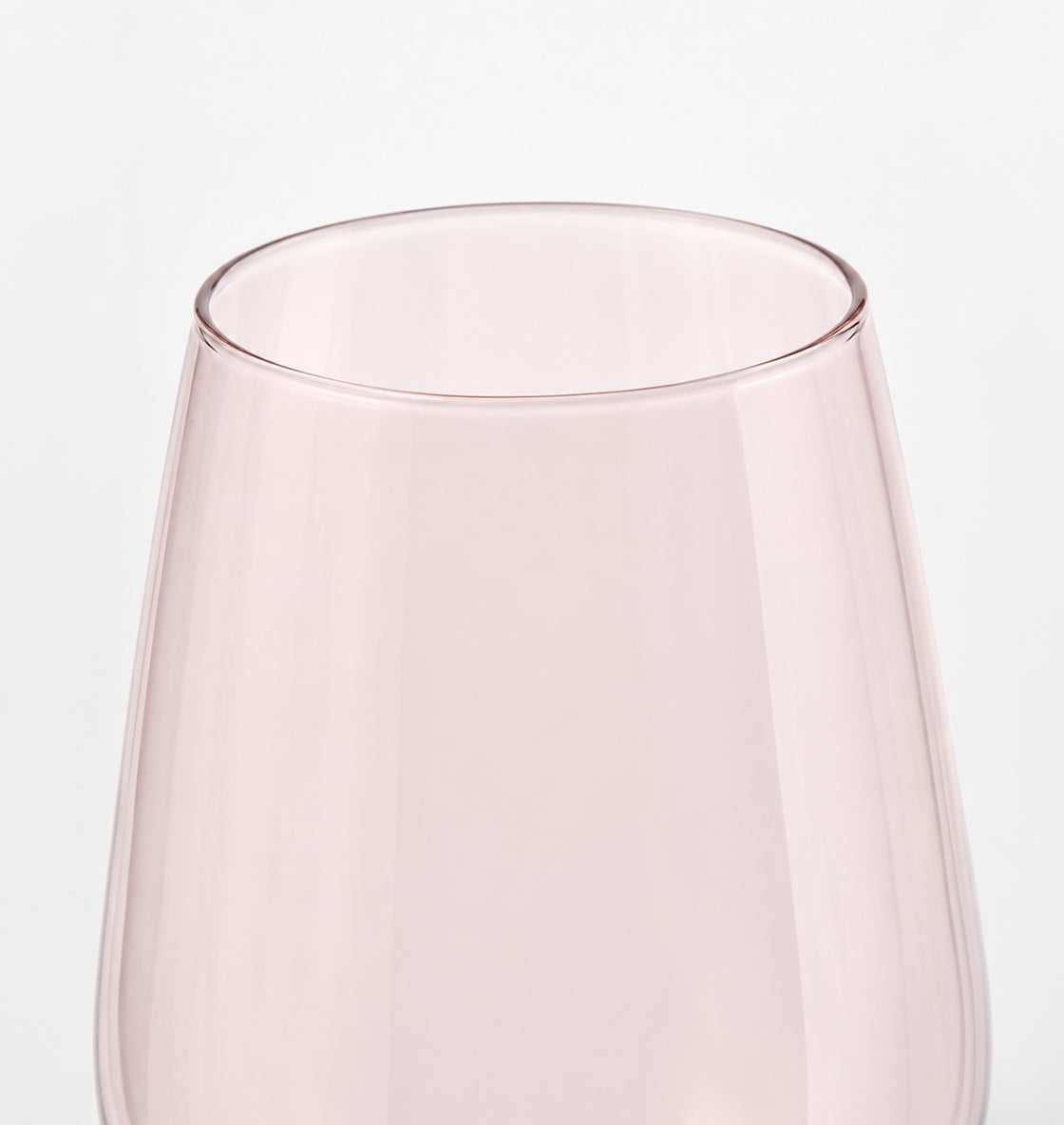Copas de vino Roselle de cristal rosado, set de 4