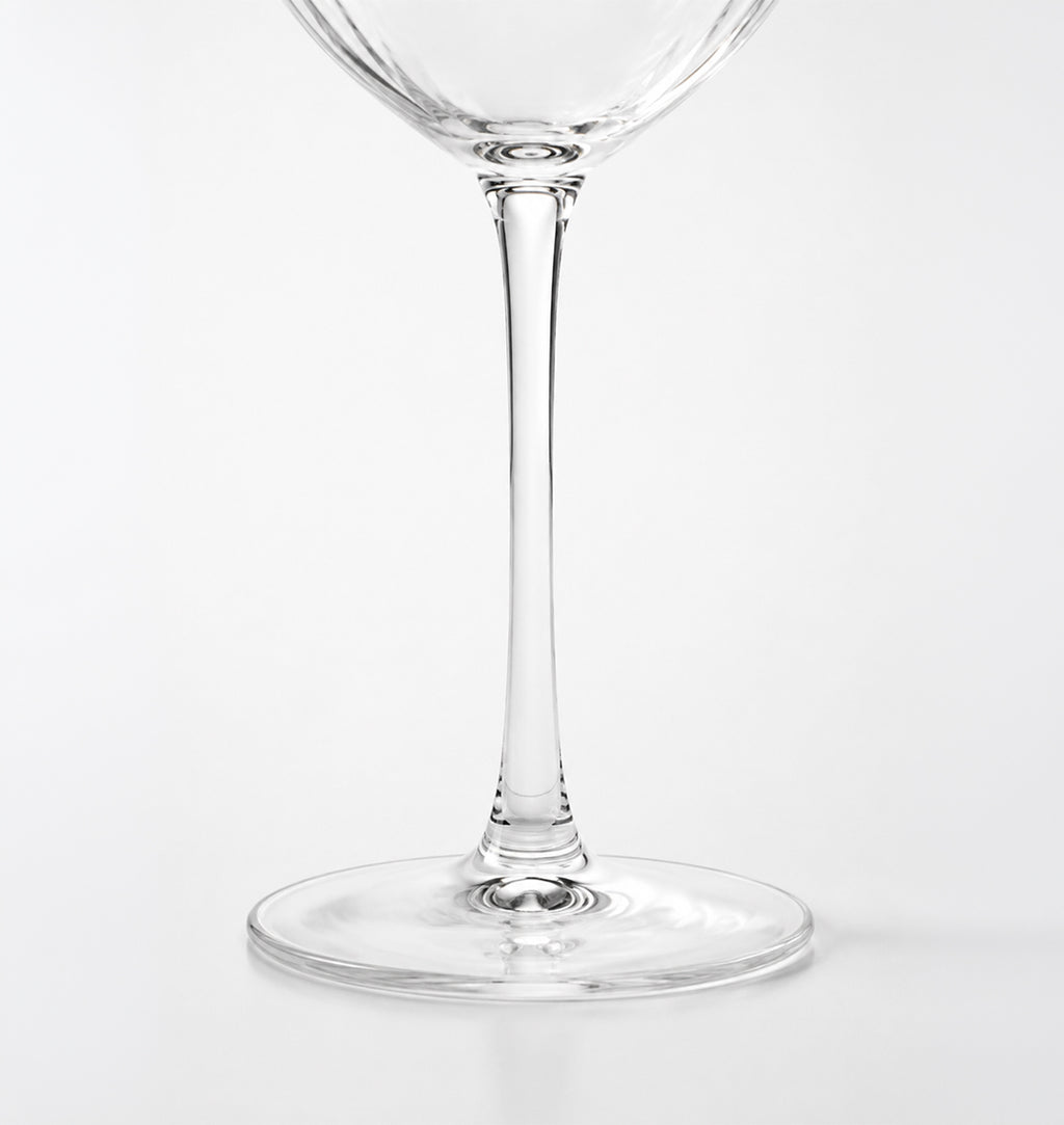 Copas de vino Elia de cristal acanalado, set de 4