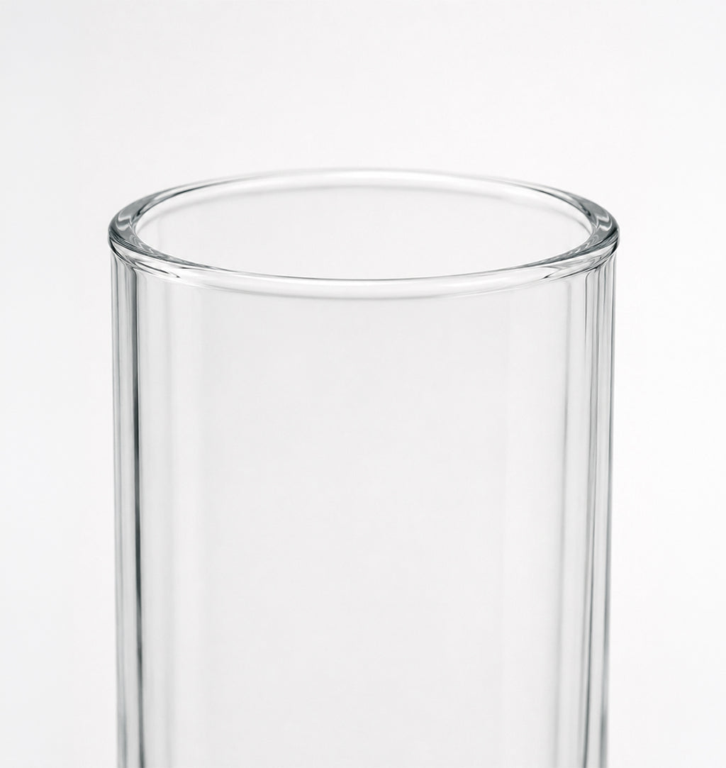 Vasos altos Nilo acanalados en acabado cristalino, set de 4