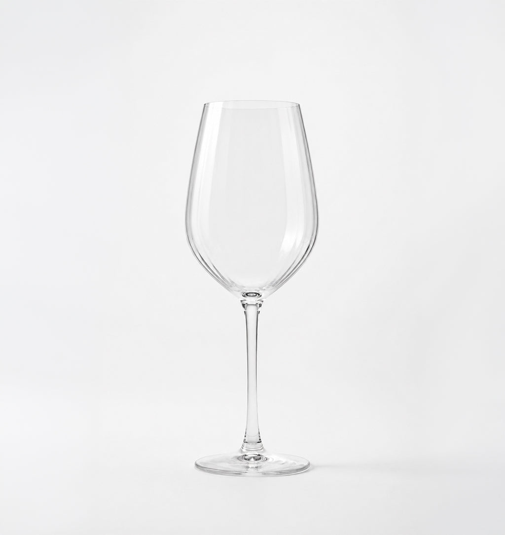 Copas de vino Elia de cristal acanalado, set de 4